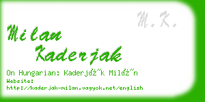 milan kaderjak business card